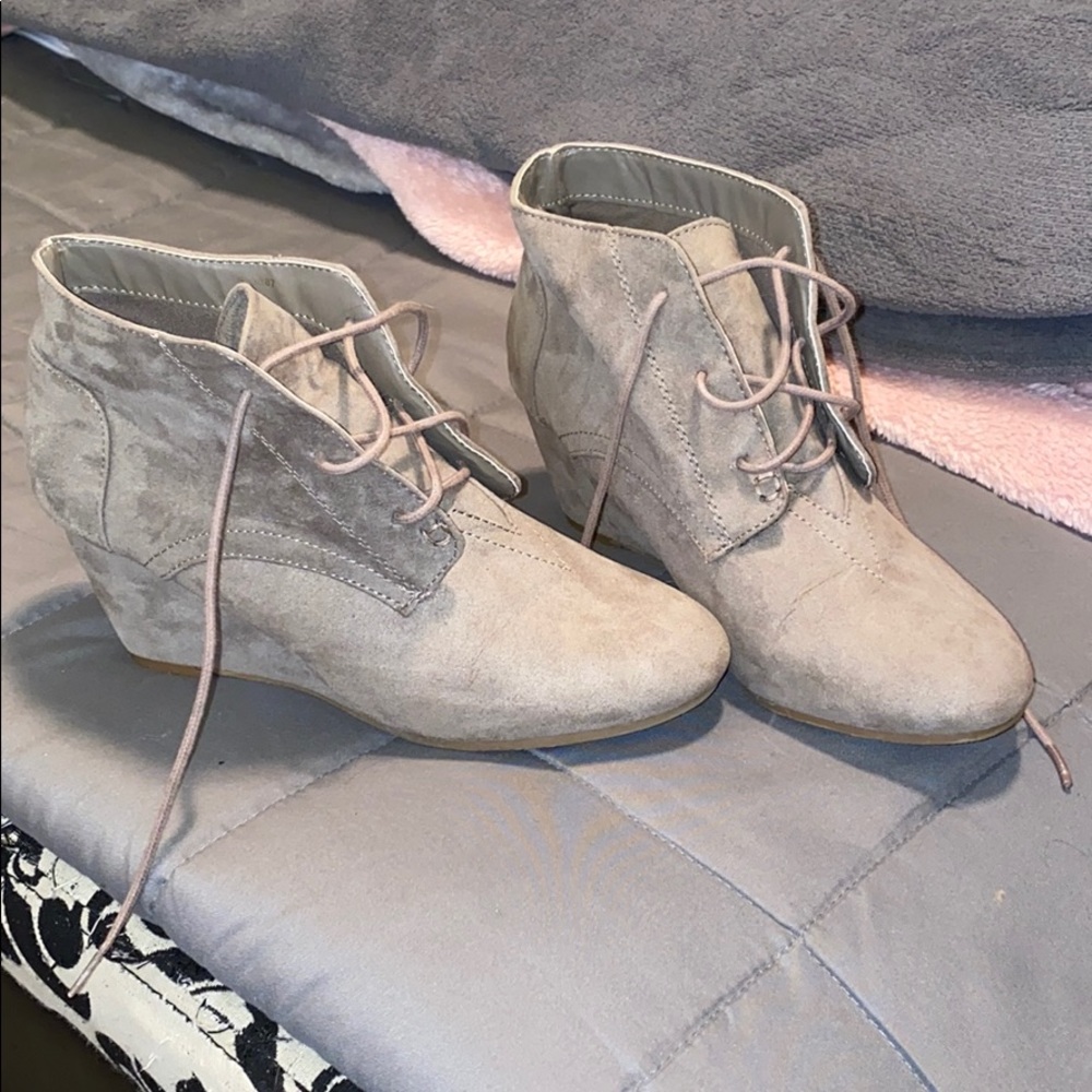 Gray booties